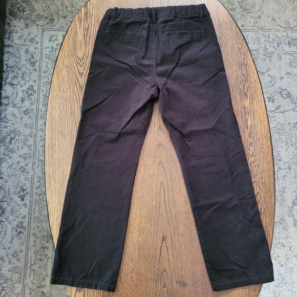 Childrens Place Black Chino Straight Leg Adjustable Waist Pant Size Boy 10 Husky - Picture 3 of 7